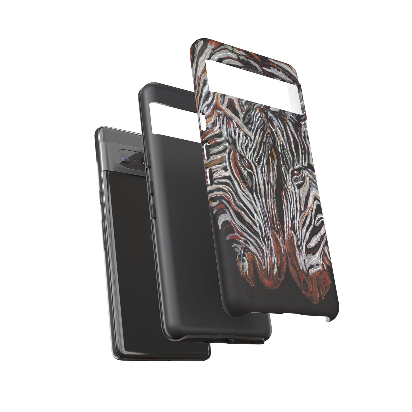 Artistic Zebra Phone Case Twin Zebra Image- Tough Protection for Wildlife Lovers