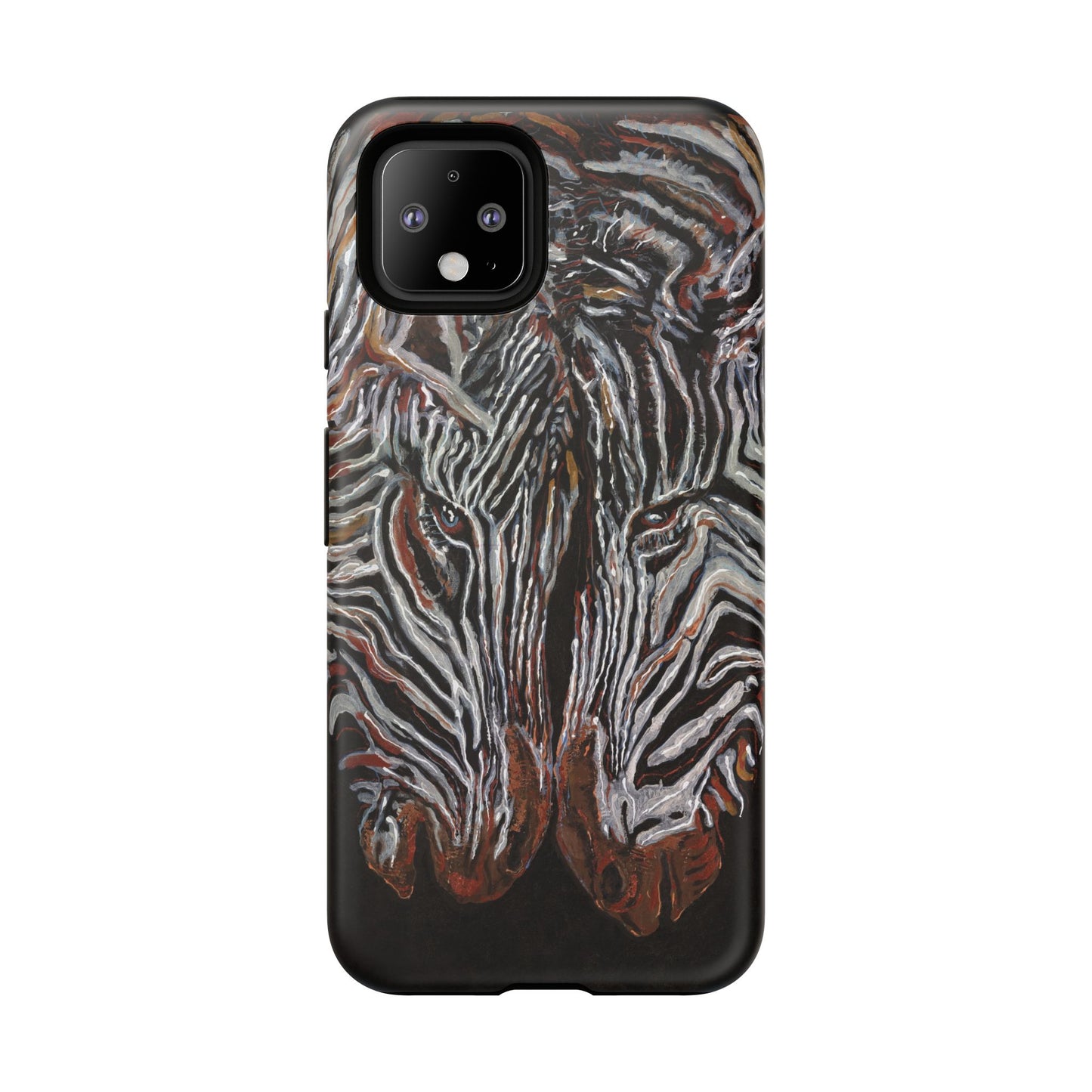 Artistic Zebra Phone Case Twin Zebra Image- Tough Protection for Wildlife Lovers