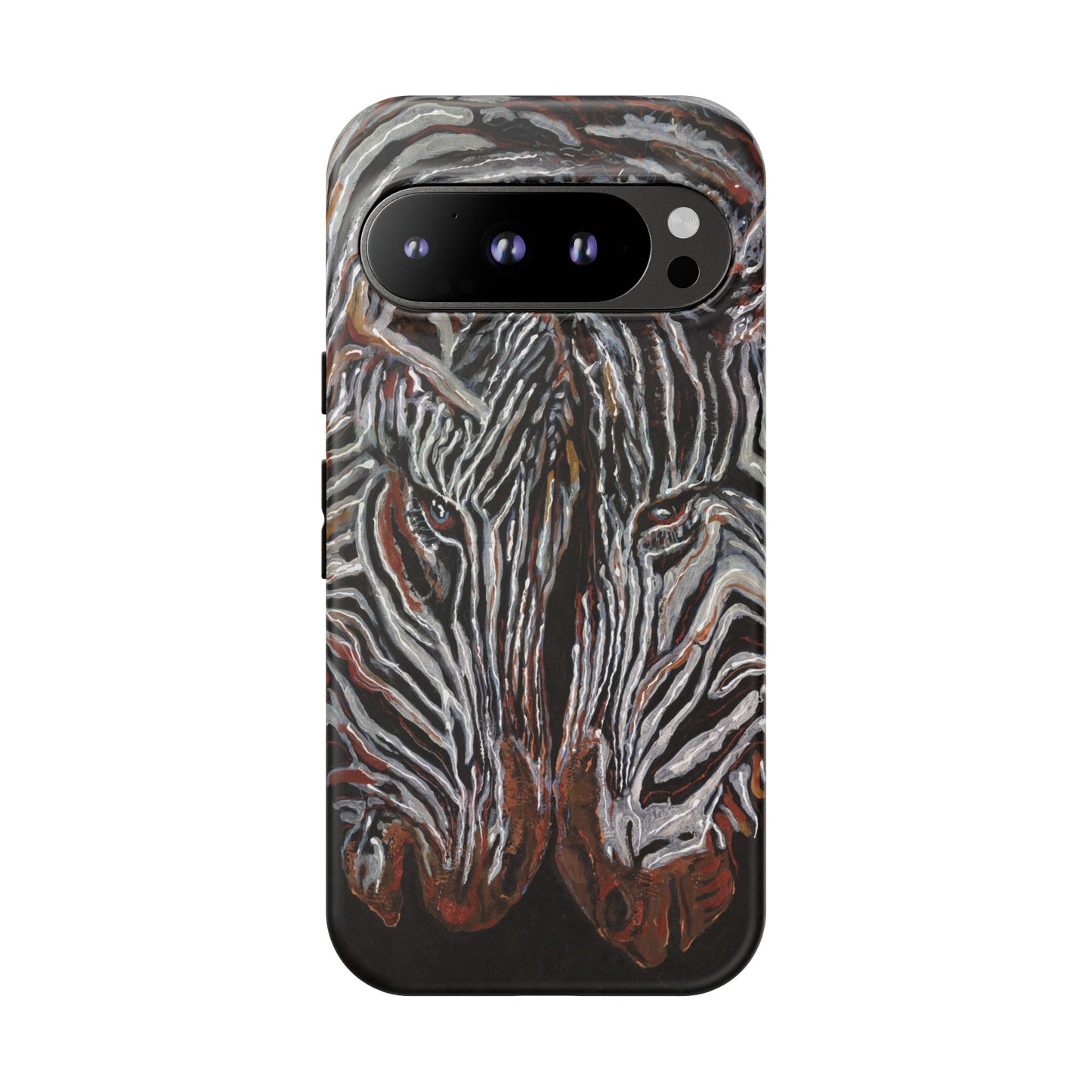 Artistic Zebra Phone Case Twin Zebra Image- Tough Protection for Wildlife Lovers