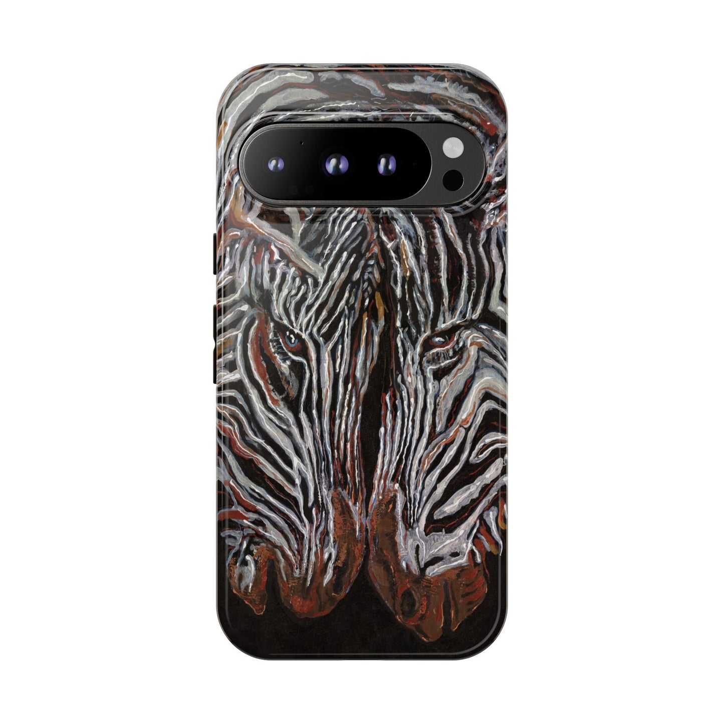 Artistic Zebra Phone Case Twin Zebra Image- Tough Protection for Wildlife Lovers
