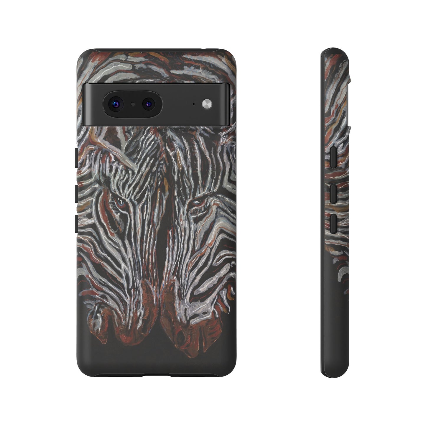 Artistic Zebra Phone Case Twin Zebra Image- Tough Protection for Wildlife Lovers