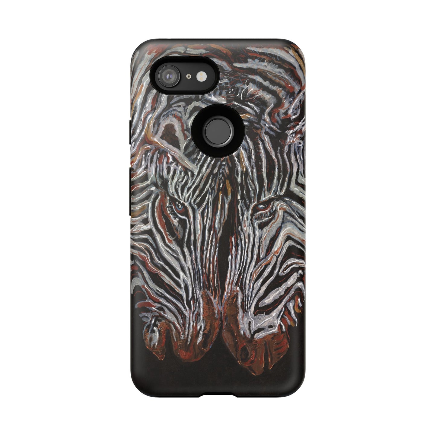 Artistic Zebra Phone Case Twin Zebra Image- Tough Protection for Wildlife Lovers