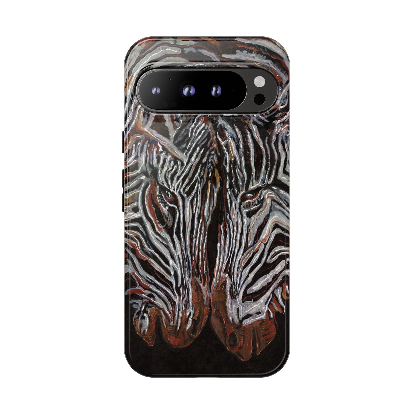 Artistic Zebra Phone Case Twin Zebra Image- Tough Protection for Wildlife Lovers