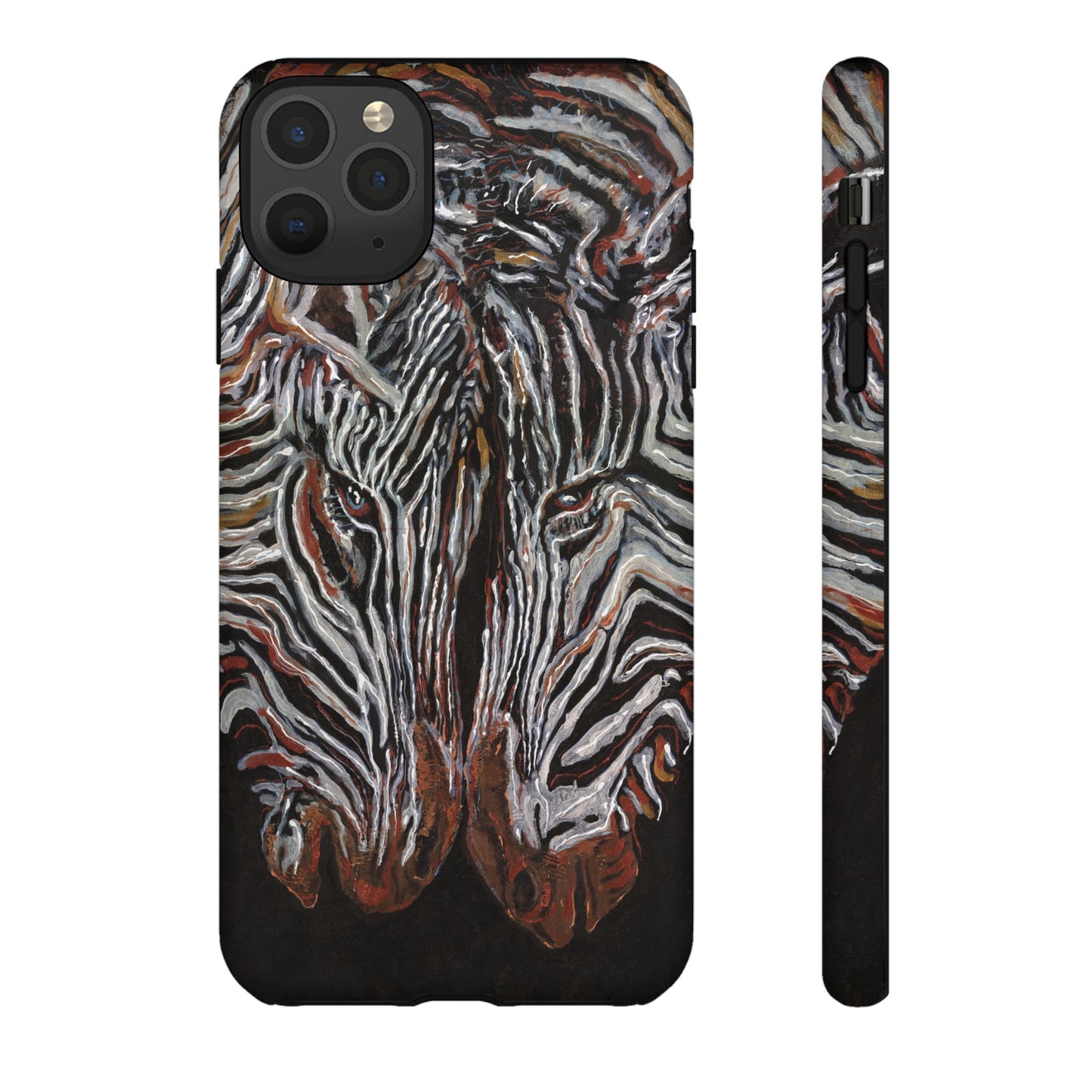 Artistic Zebra Phone Case Twin Zebra Image- Tough Protection for Wildlife Lovers