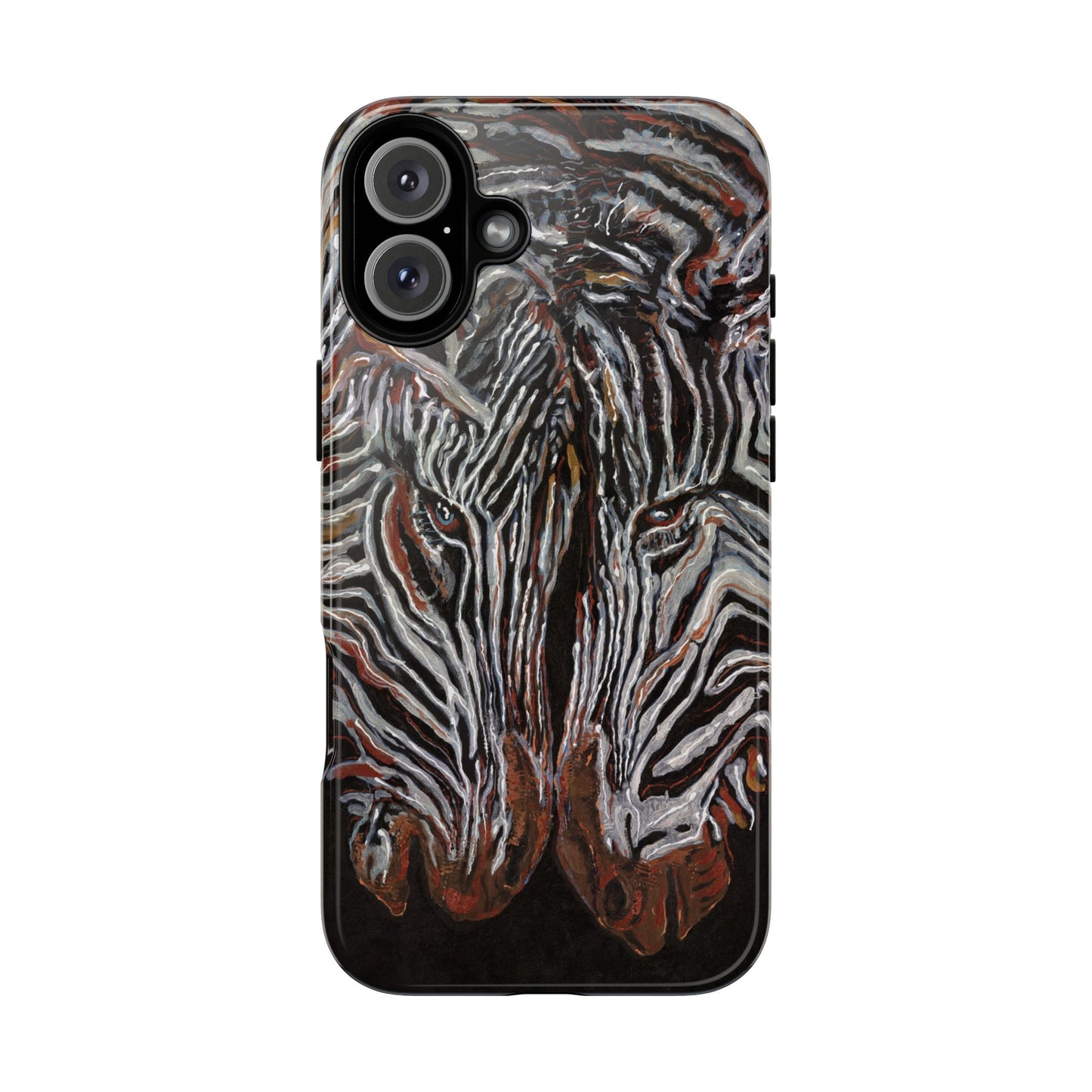 Artistic Zebra Phone Case Twin Zebra Image- Tough Protection for Wildlife Lovers