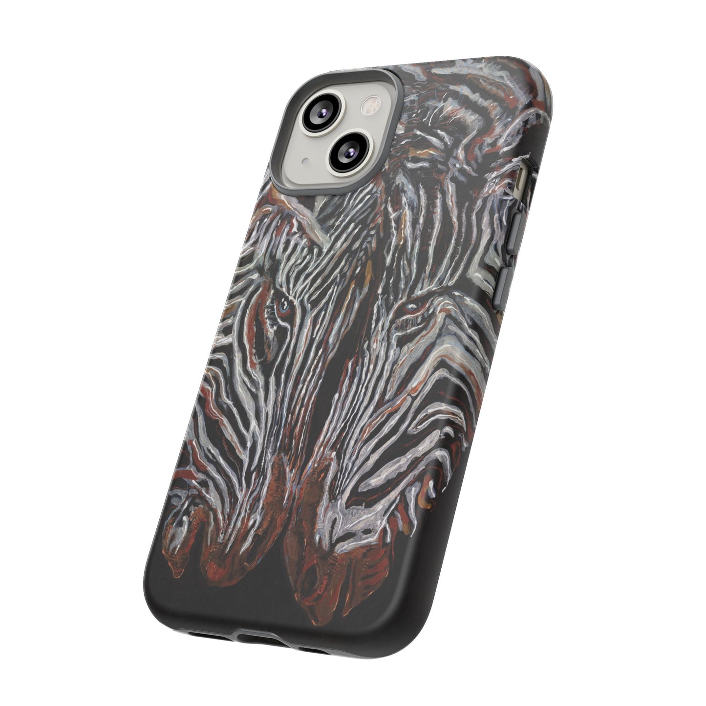 Artistic Zebra Phone Case Twin Zebra Image- Tough Protection for Wildlife Lovers