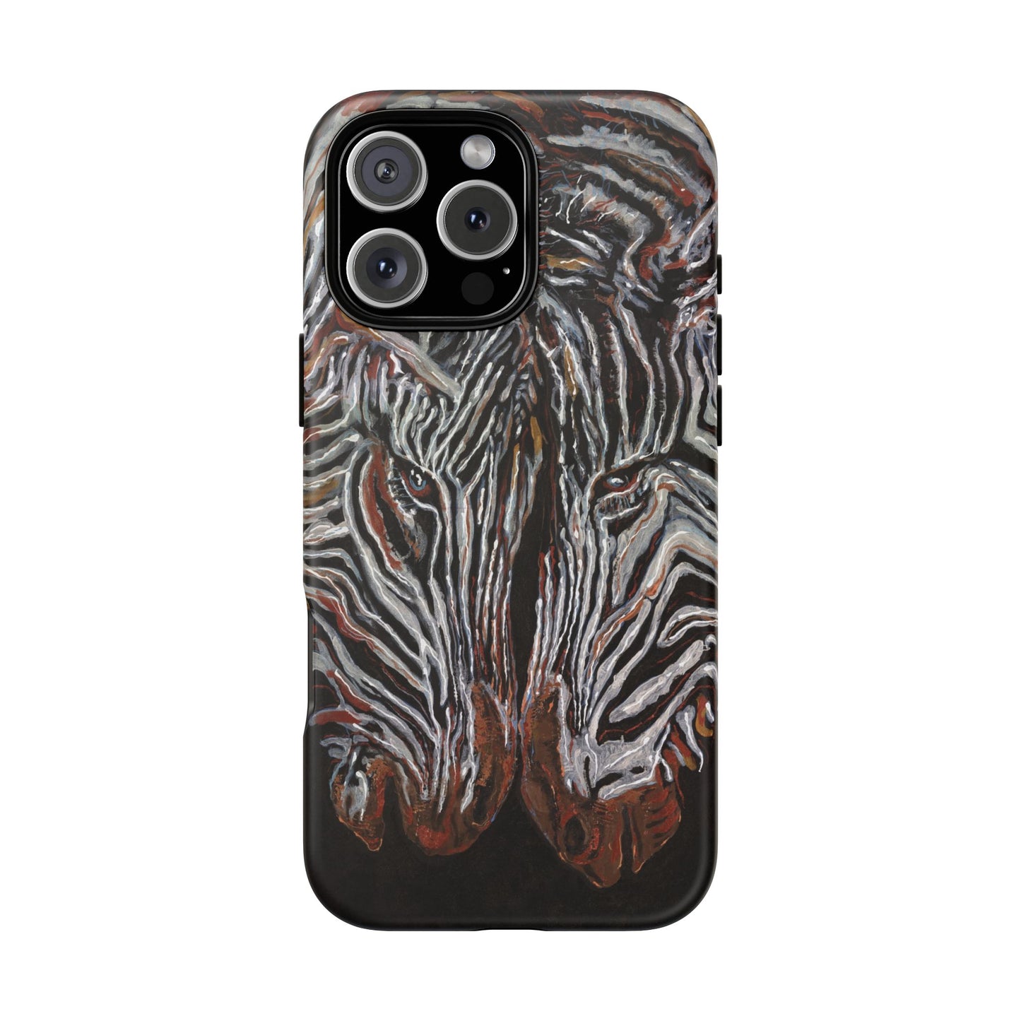 Artistic Zebra Phone Case Twin Zebra Image- Tough Protection for Wildlife Lovers
