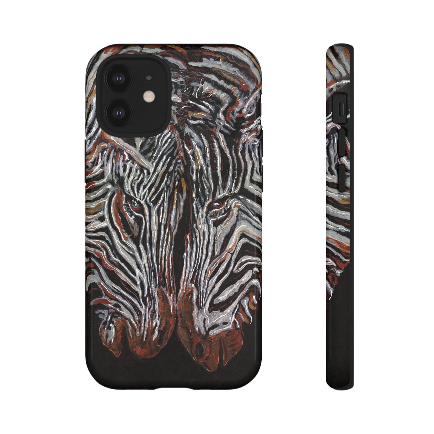 Artistic Zebra Phone Case Twin Zebra Image- Tough Protection for Wildlife Lovers