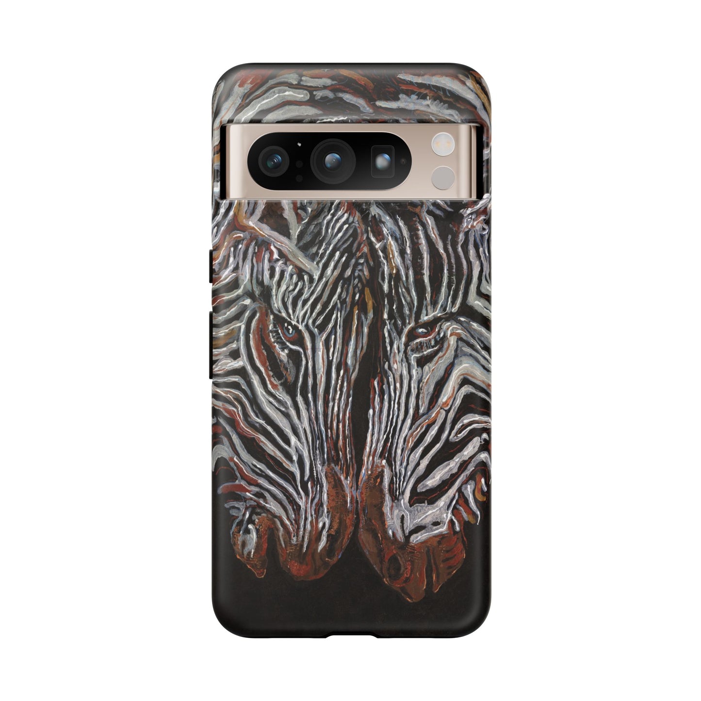 Artistic Zebra Phone Case Twin Zebra Image- Tough Protection for Wildlife Lovers