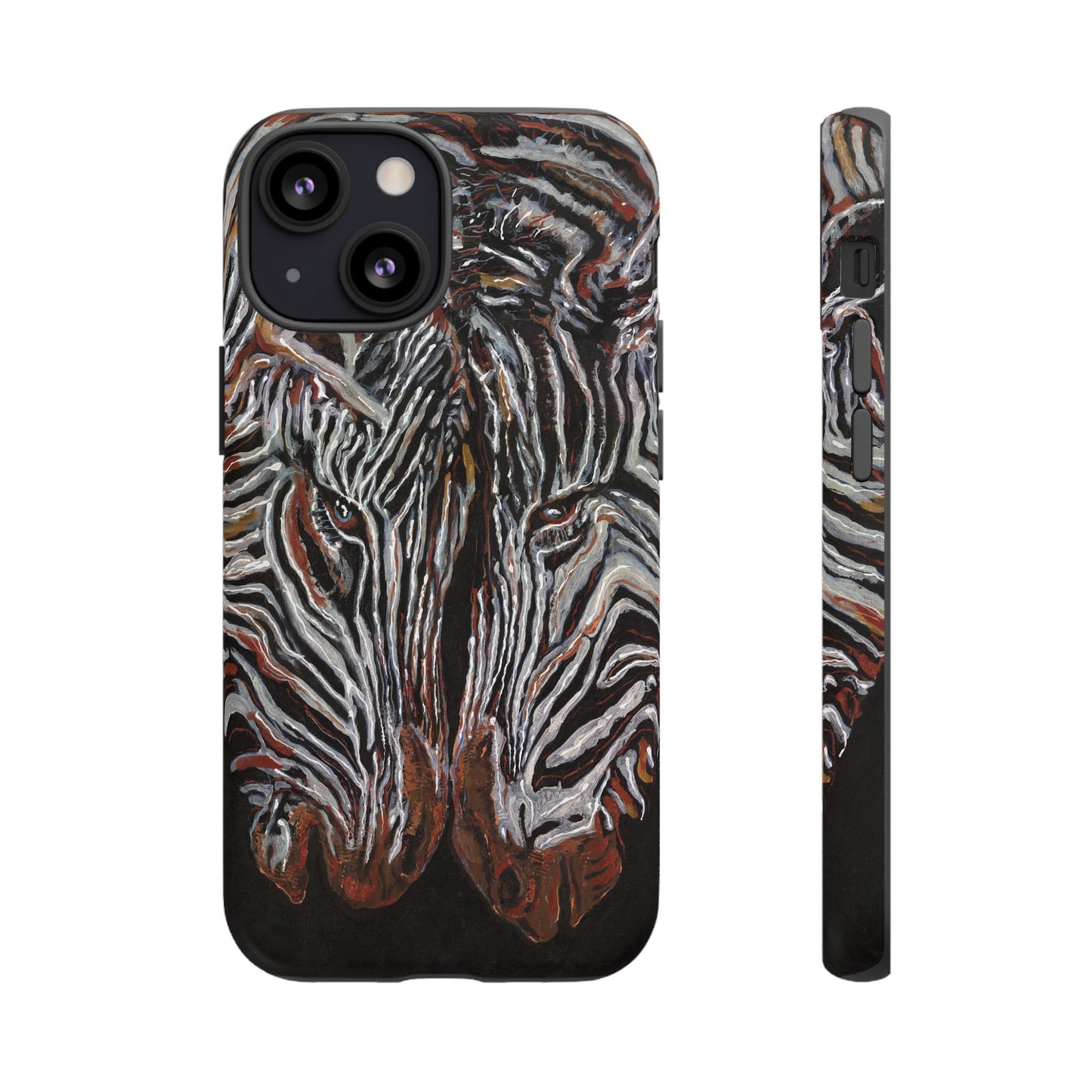 Artistic Zebra Phone Case Twin Zebra Image- Tough Protection for Wildlife Lovers