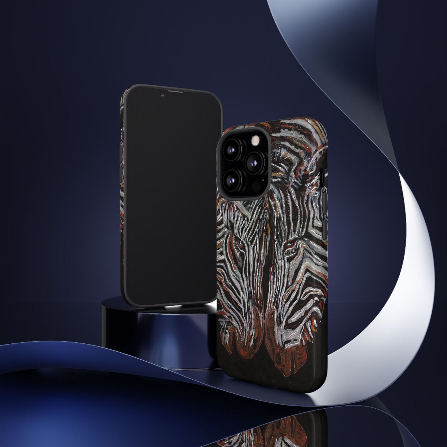 Artistic Zebra Phone Case Twin Zebra Image- Tough Protection for Wildlife Lovers