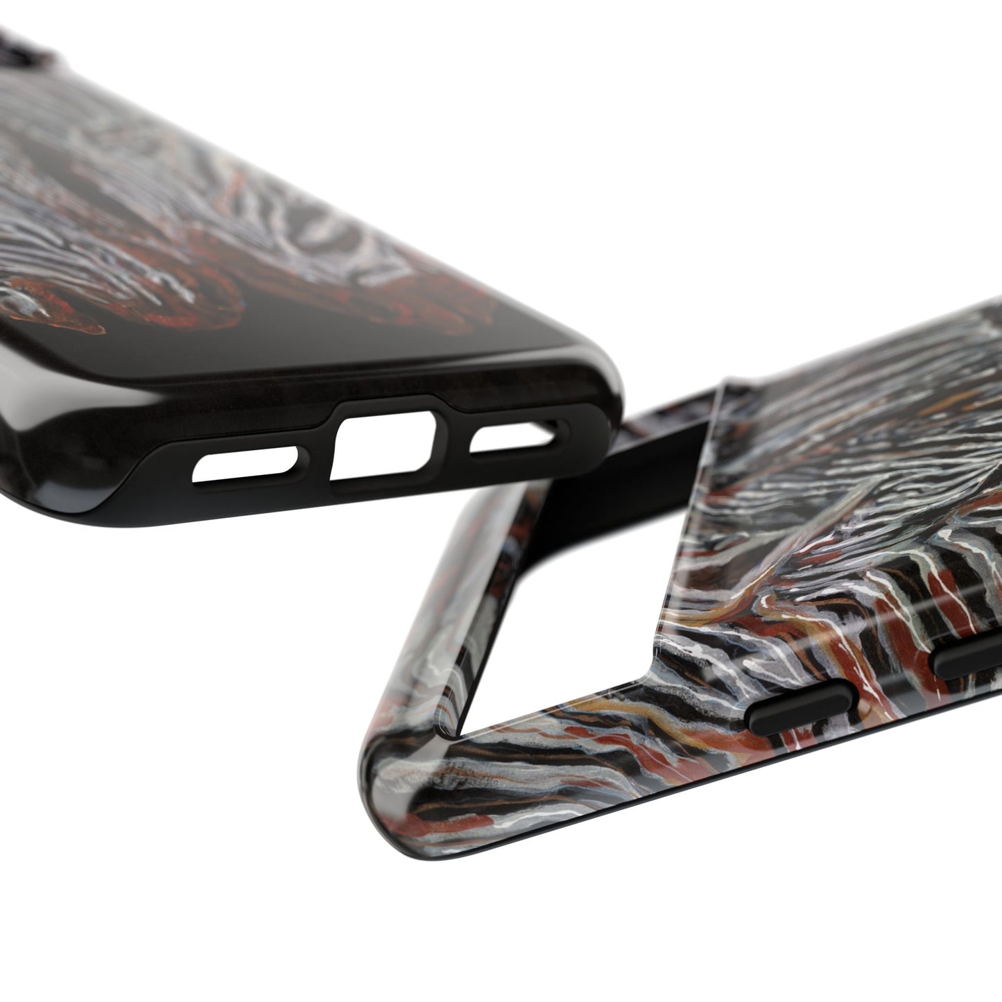 Artistic Zebra Phone Case Twin Zebra Image- Tough Protection for Wildlife Lovers