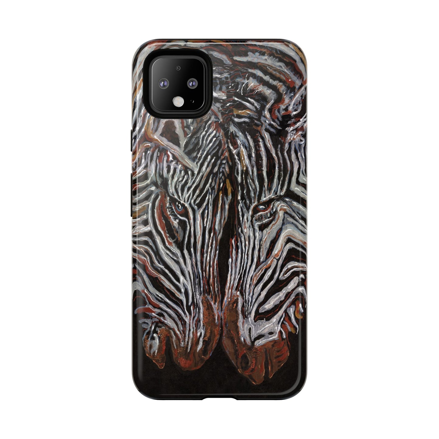 Artistic Zebra Phone Case Twin Zebra Image- Tough Protection for Wildlife Lovers
