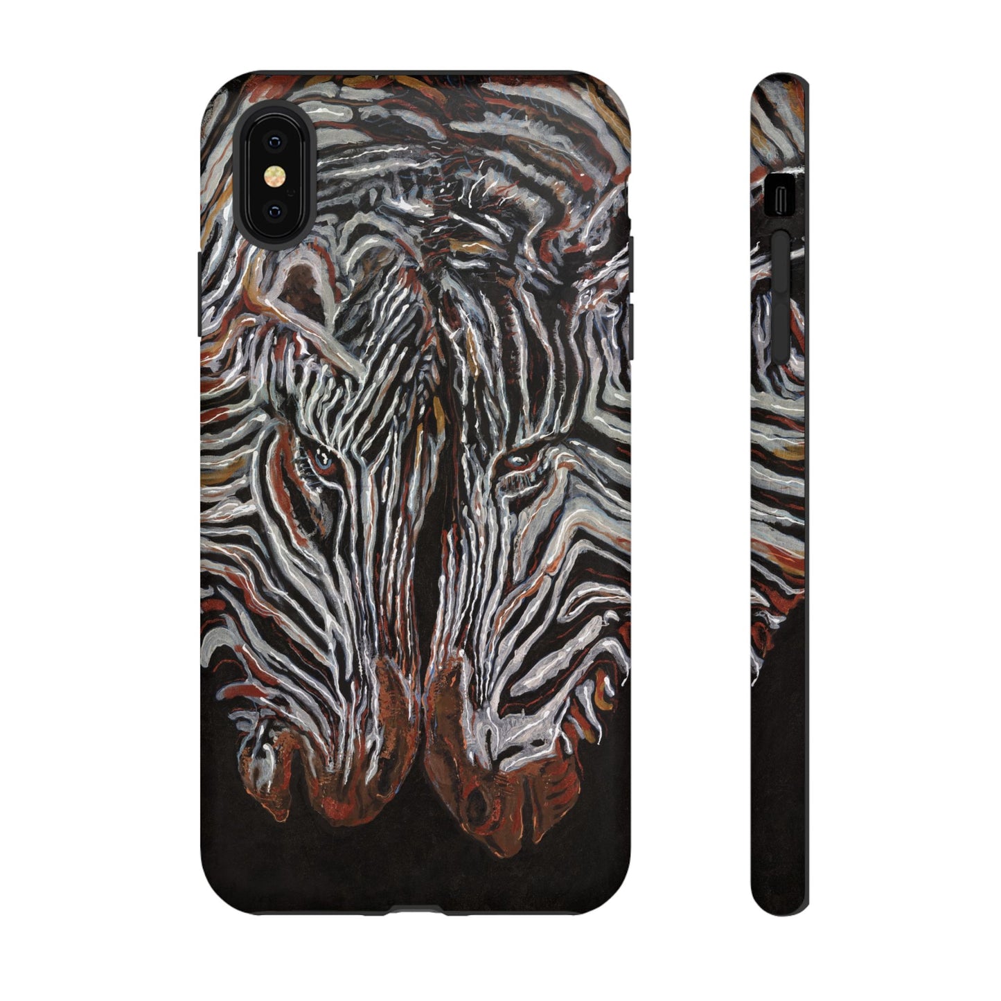 Artistic Zebra Phone Case Twin Zebra Image- Tough Protection for Wildlife Lovers