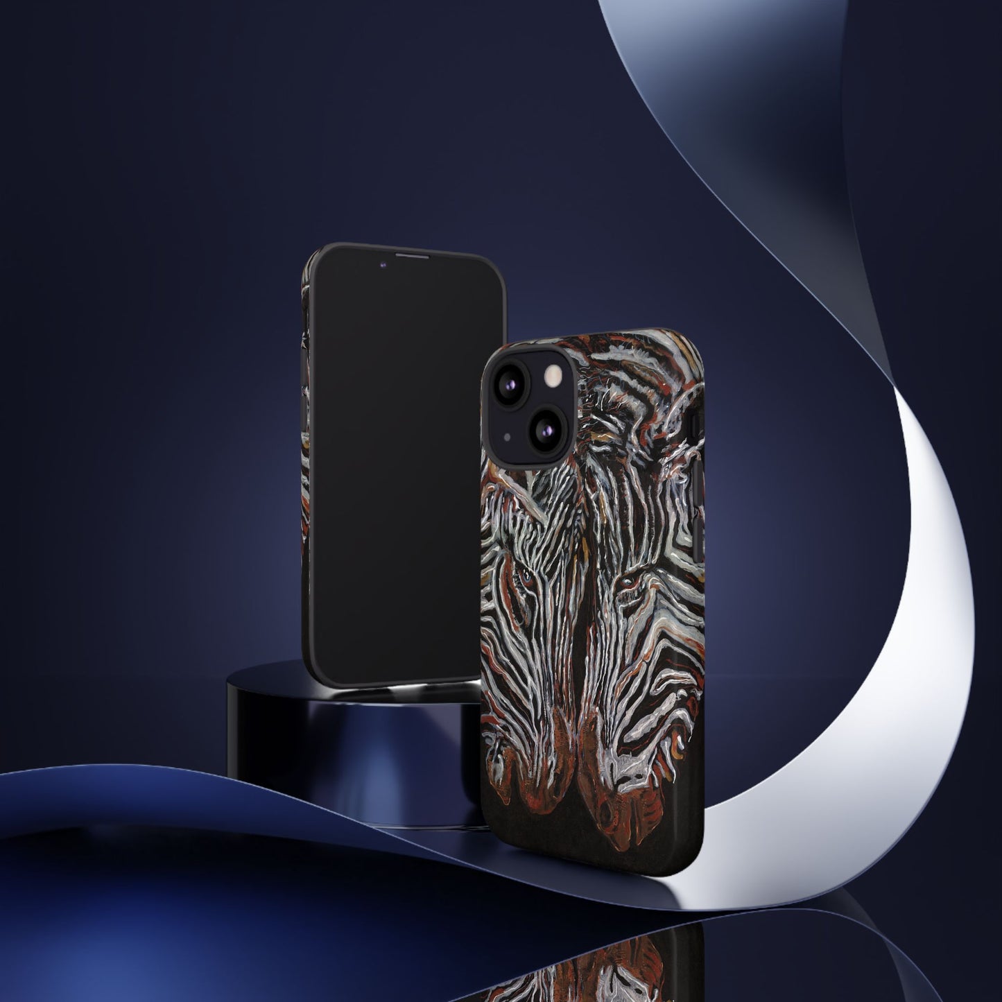 Artistic Zebra Phone Case Twin Zebra Image- Tough Protection for Wildlife Lovers