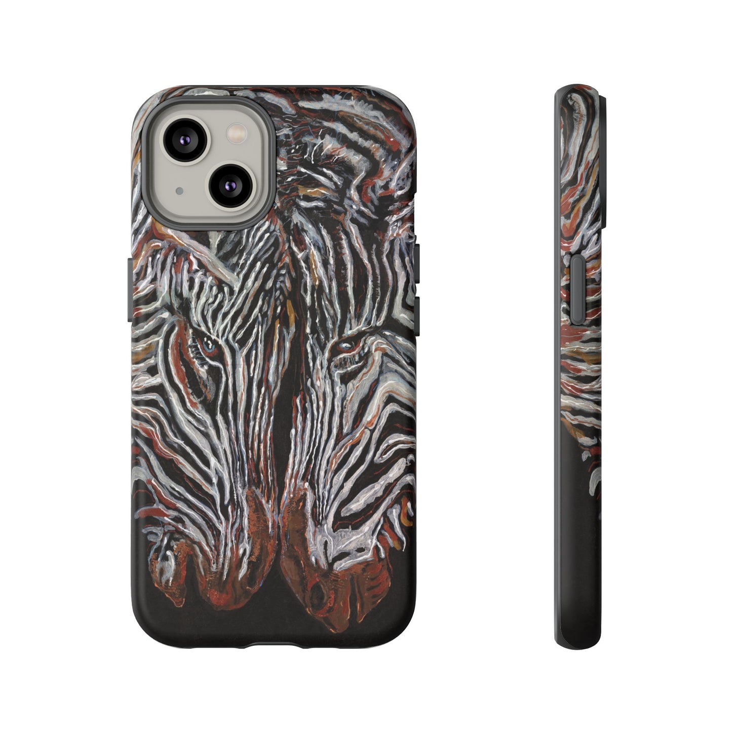 Artistic Zebra Phone Case Twin Zebra Image- Tough Protection for Wildlife Lovers