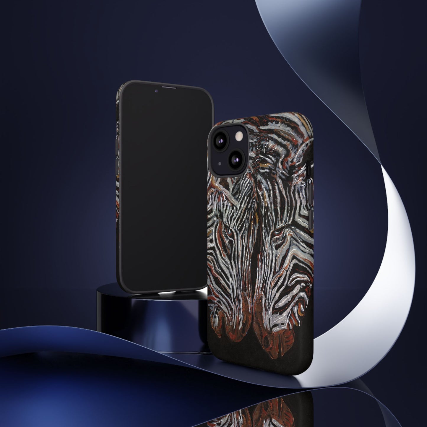 Artistic Zebra Phone Case Twin Zebra Image- Tough Protection for Wildlife Lovers