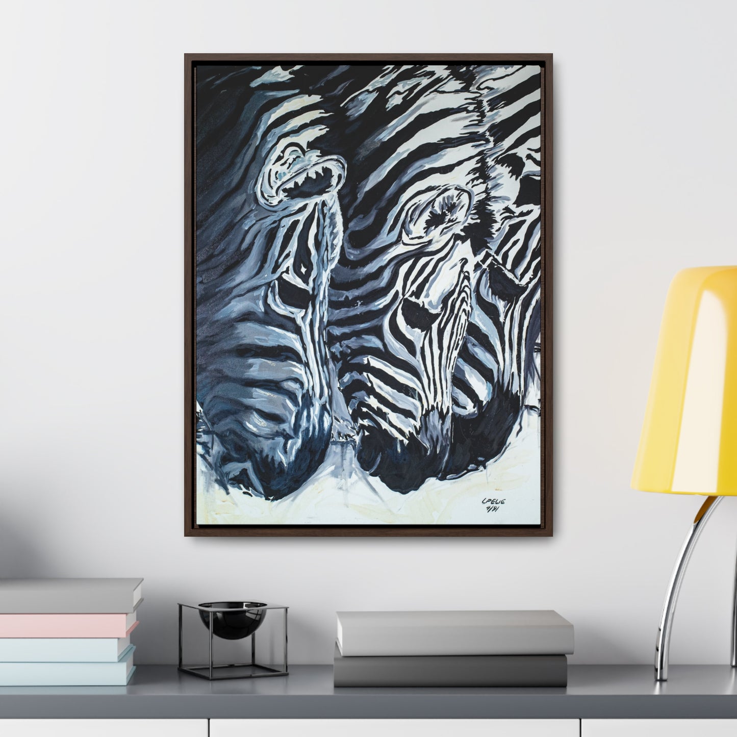 The Baby Zebras - Framed Canvas Print