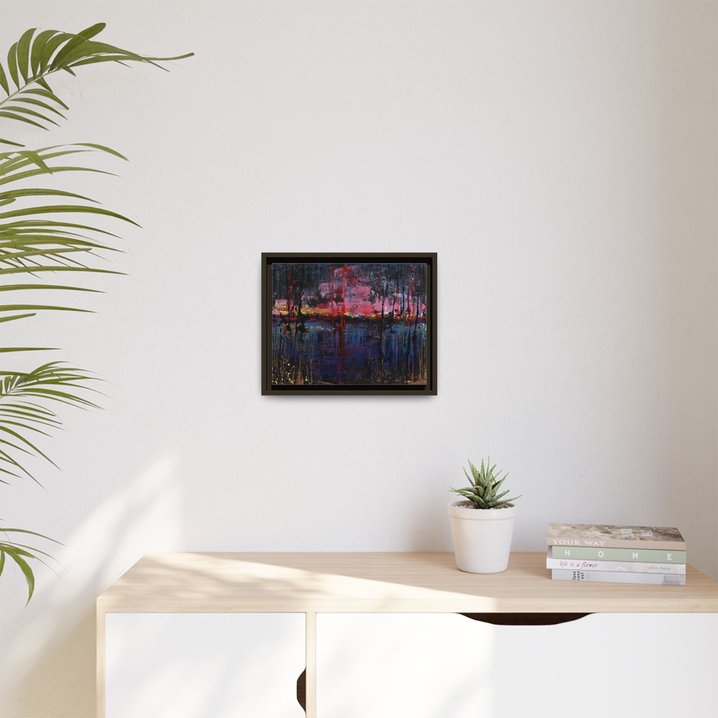Abstract Sunset Landscape Matte Canvas Framed Art