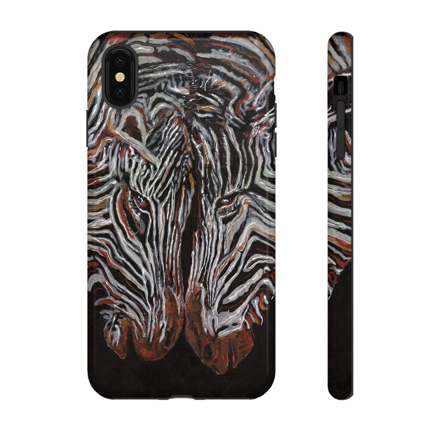 Artistic Zebra Phone Case Twin Zebra Image- Tough Protection for Wildlife Lovers