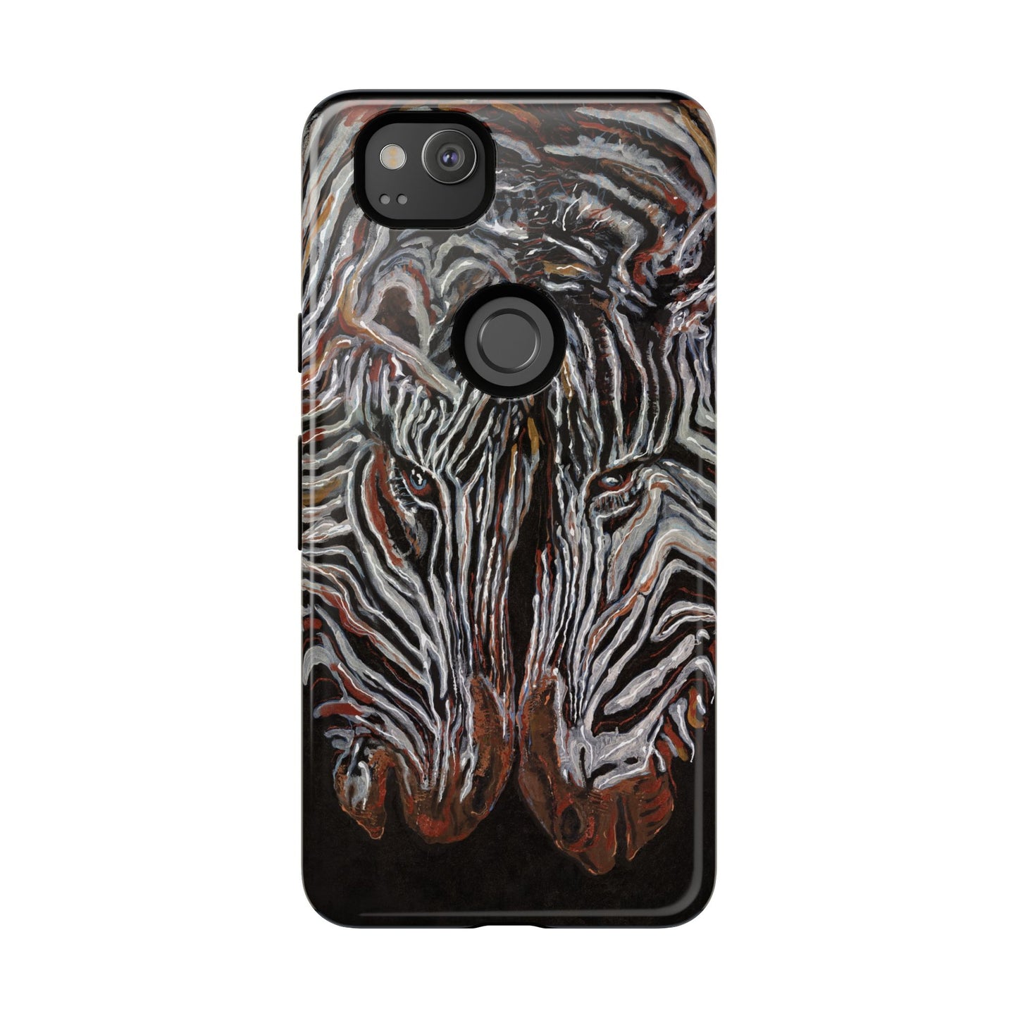 Artistic Zebra Phone Case Twin Zebra Image- Tough Protection for Wildlife Lovers