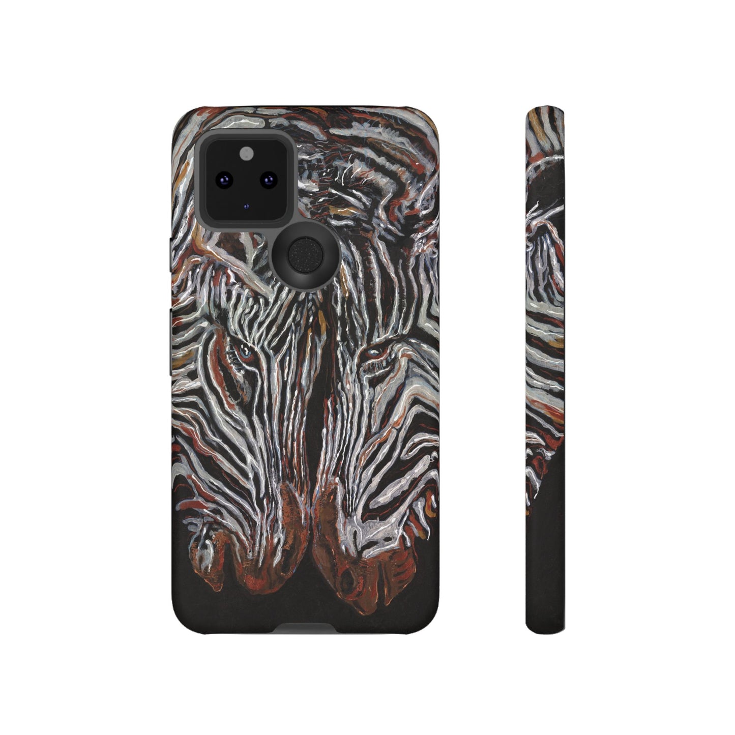 Artistic Zebra Phone Case Twin Zebra Image- Tough Protection for Wildlife Lovers