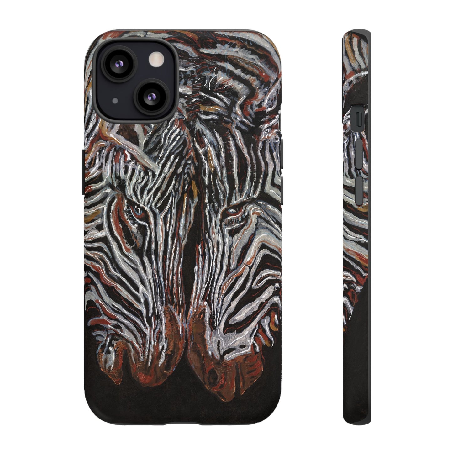 Artistic Zebra Phone Case Twin Zebra Image- Tough Protection for Wildlife Lovers