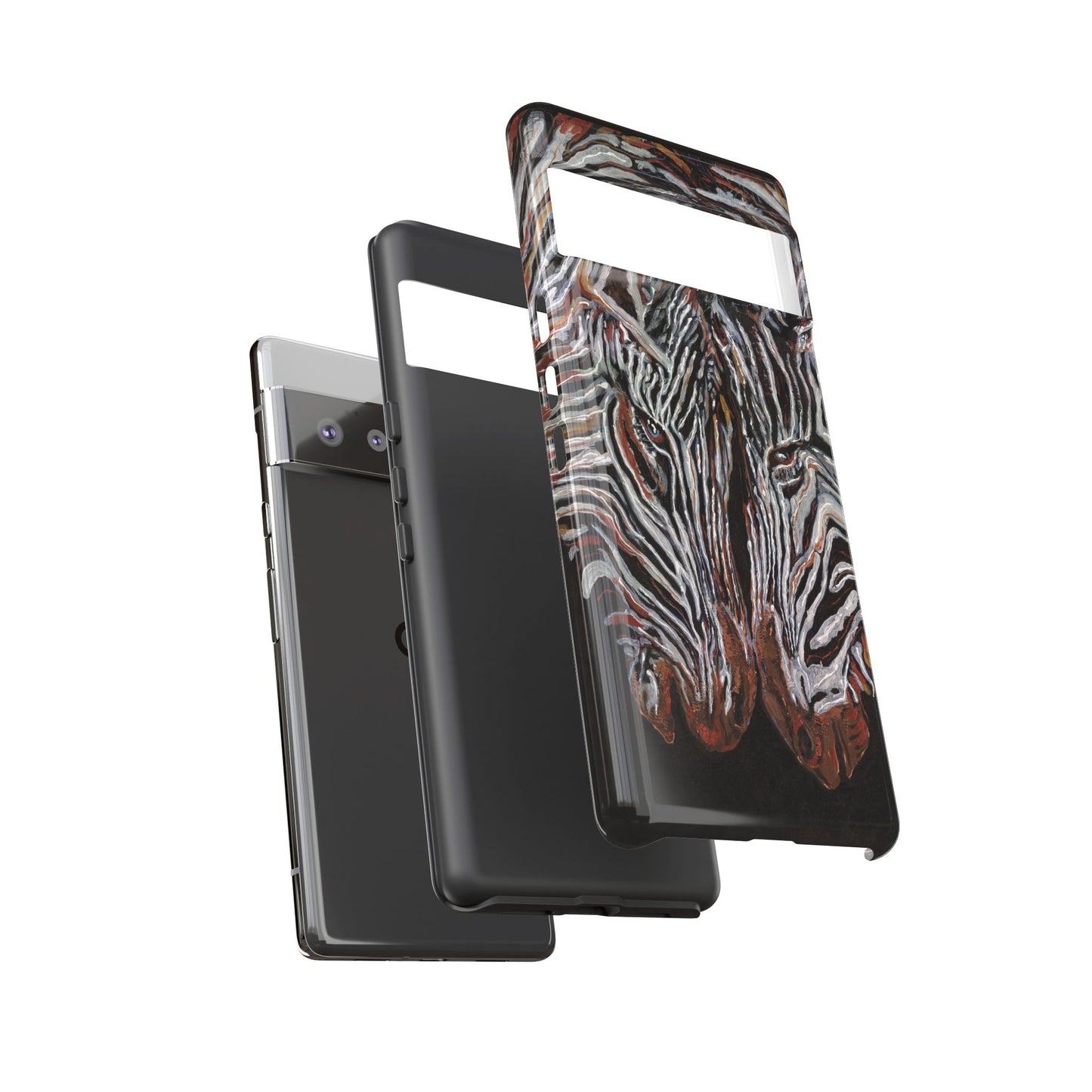 Artistic Zebra Phone Case Twin Zebra Image- Tough Protection for Wildlife Lovers