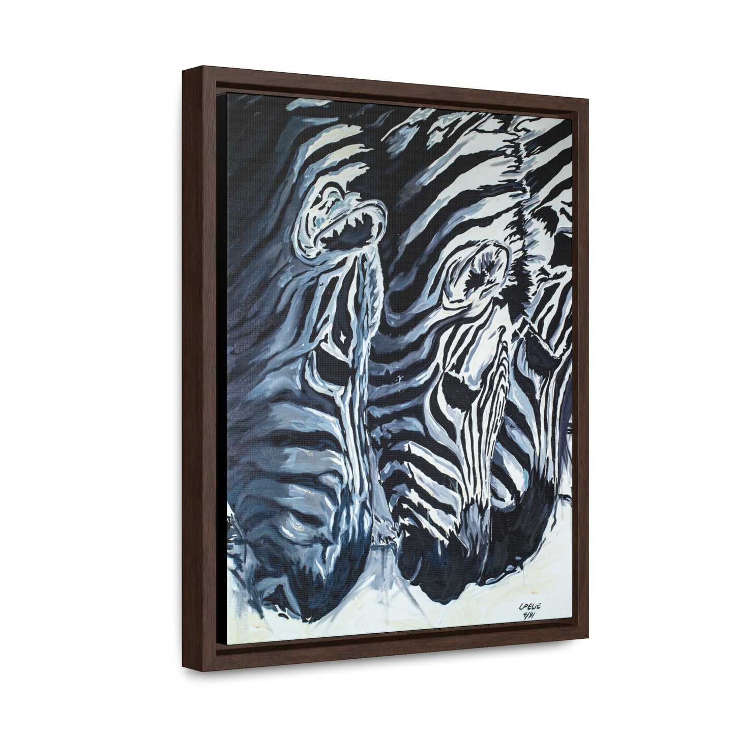 The Baby Zebras - Framed Canvas Print