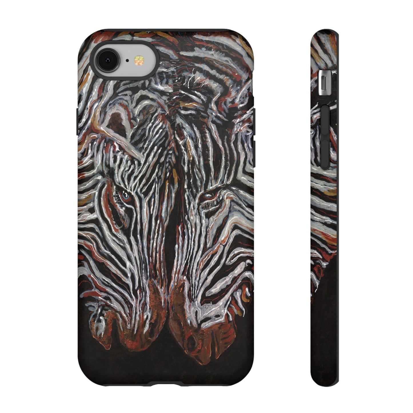 Artistic Zebra Phone Case Twin Zebra Image- Tough Protection for Wildlife Lovers