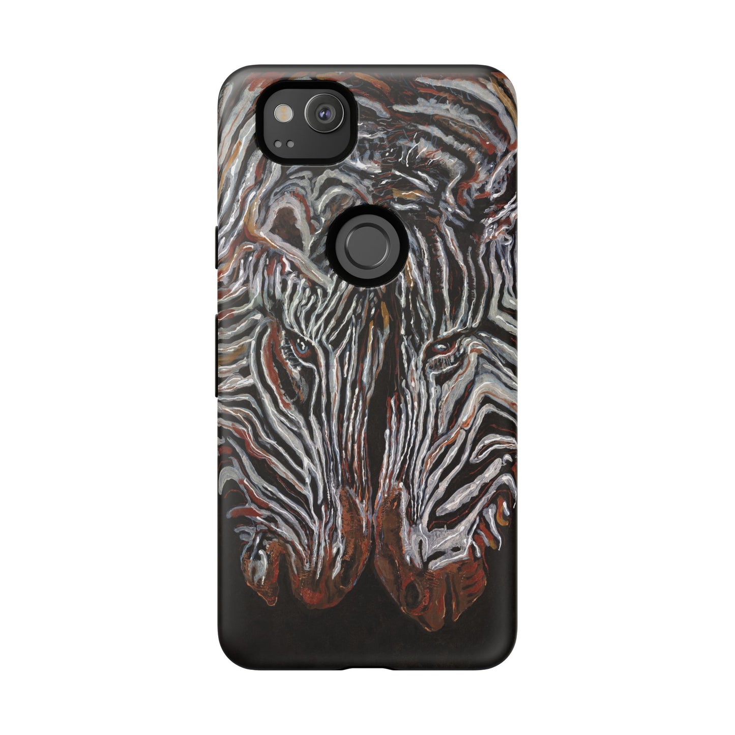 Artistic Zebra Phone Case Twin Zebra Image- Tough Protection for Wildlife Lovers