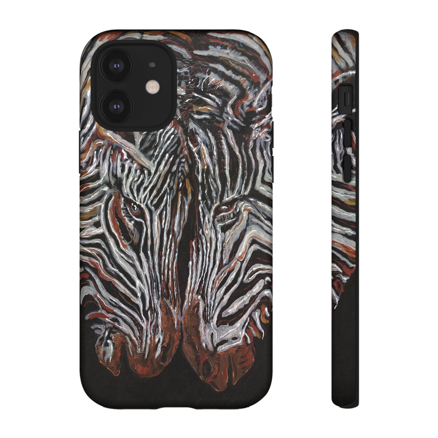 Artistic Zebra Phone Case Twin Zebra Image- Tough Protection for Wildlife Lovers
