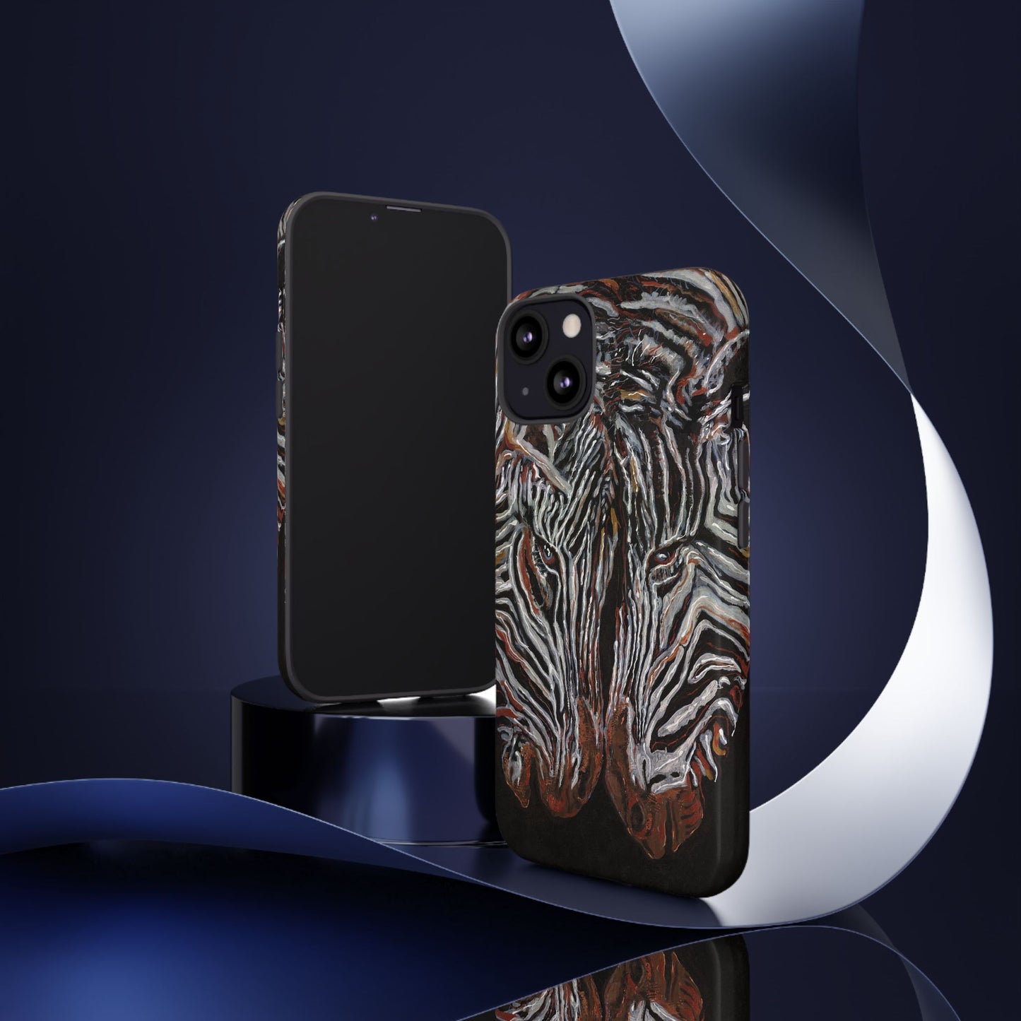 Artistic Zebra Phone Case Twin Zebra Image- Tough Protection for Wildlife Lovers