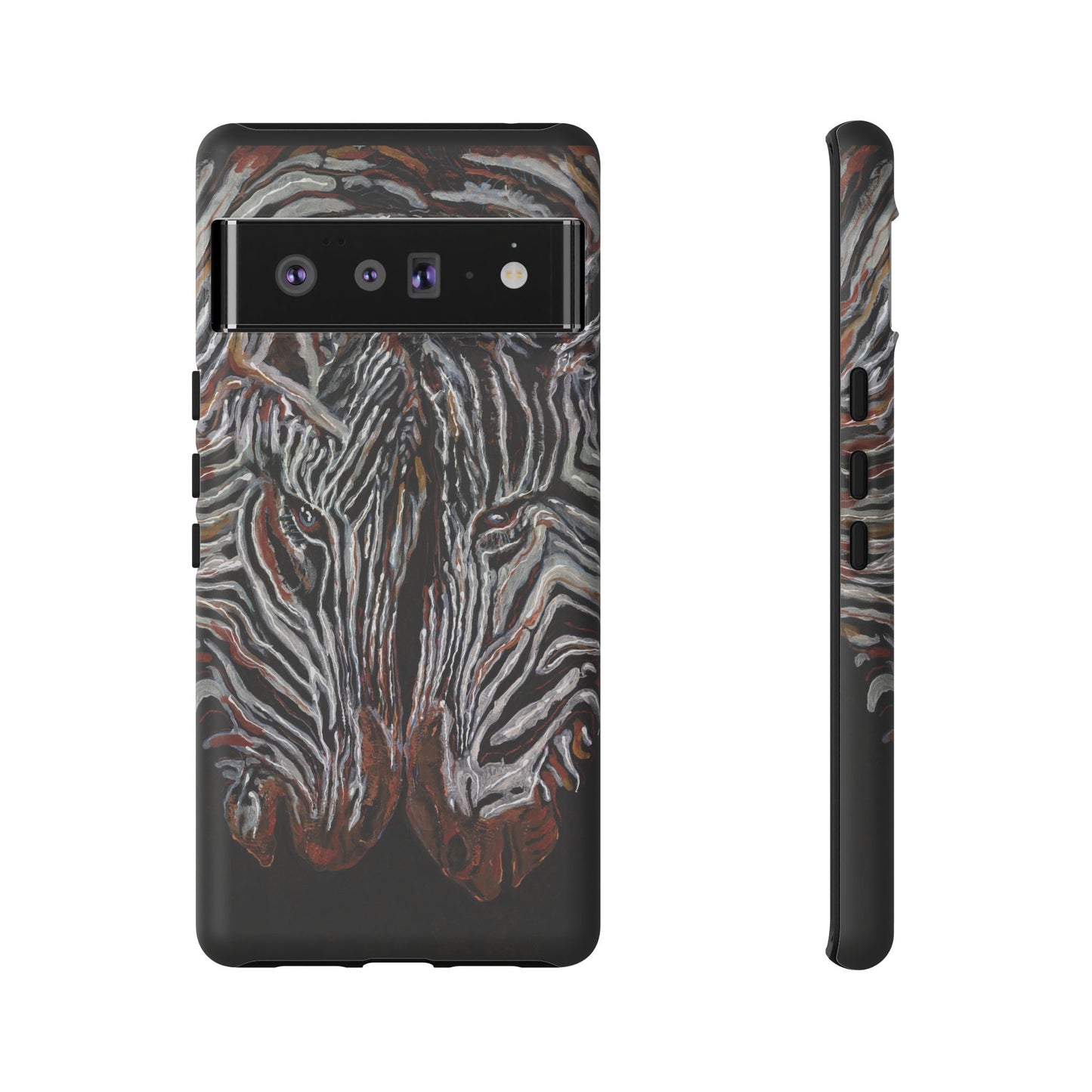 Artistic Zebra Phone Case Twin Zebra Image- Tough Protection for Wildlife Lovers