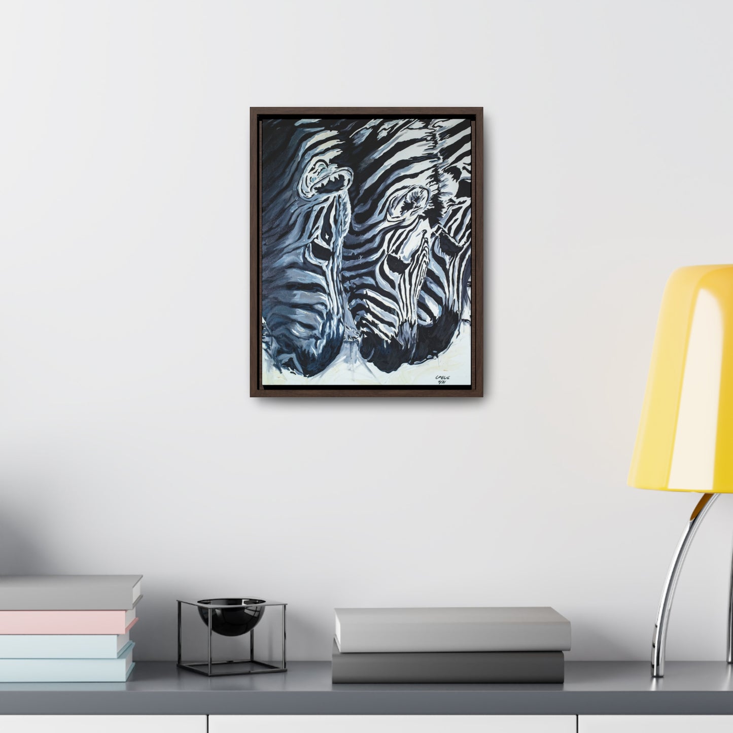 The Baby Zebras - Framed Canvas Print