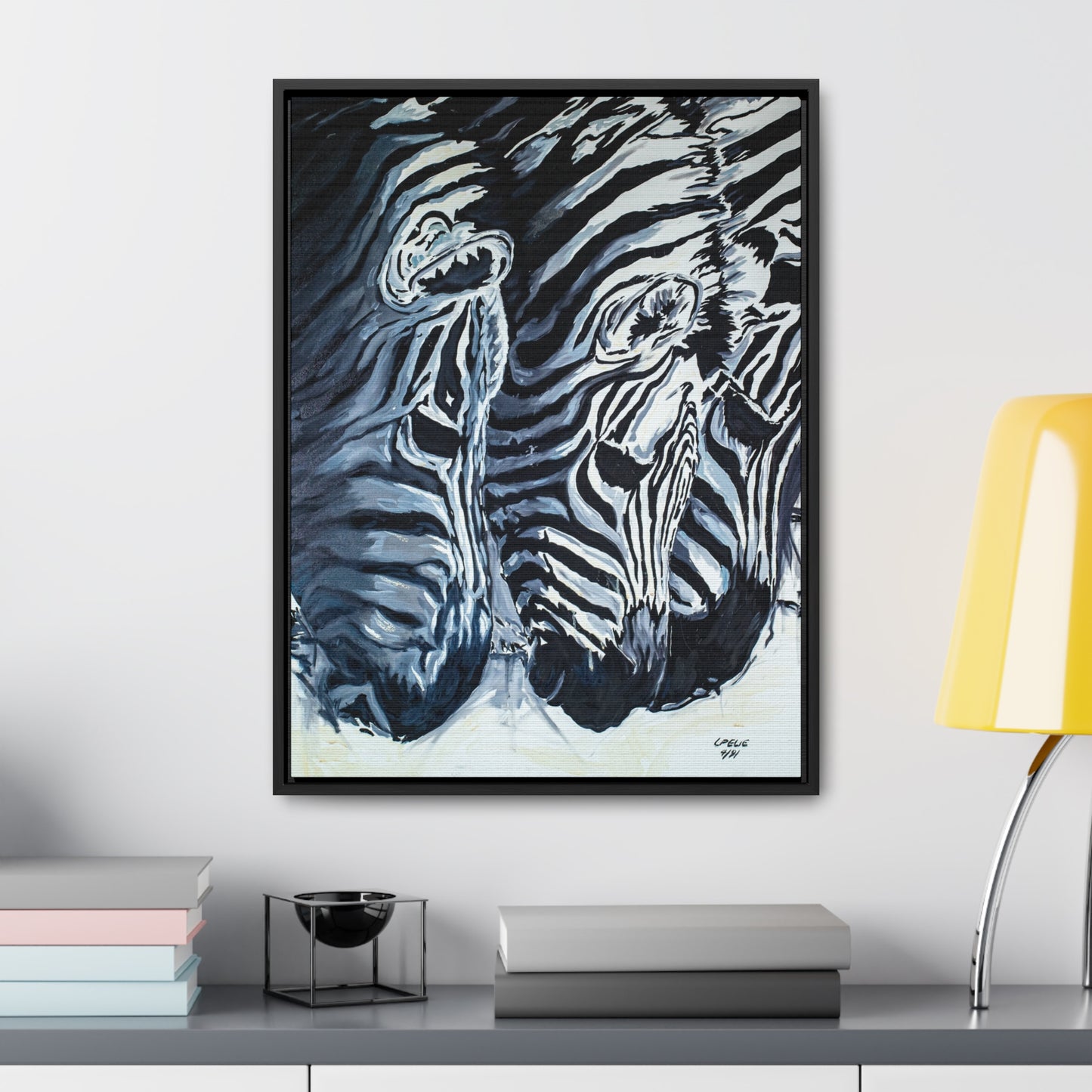 The Baby Zebras - Framed Canvas Print