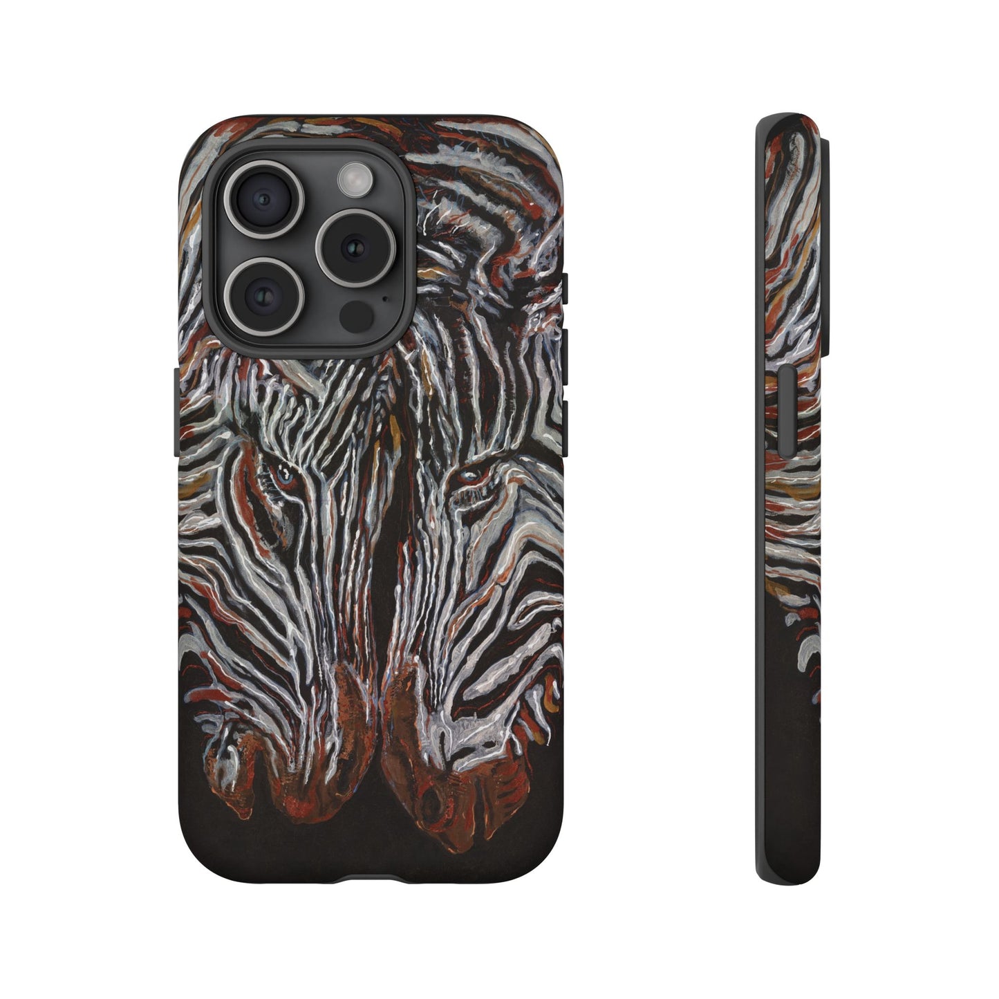 Artistic Zebra Phone Case Twin Zebra Image- Tough Protection for Wildlife Lovers