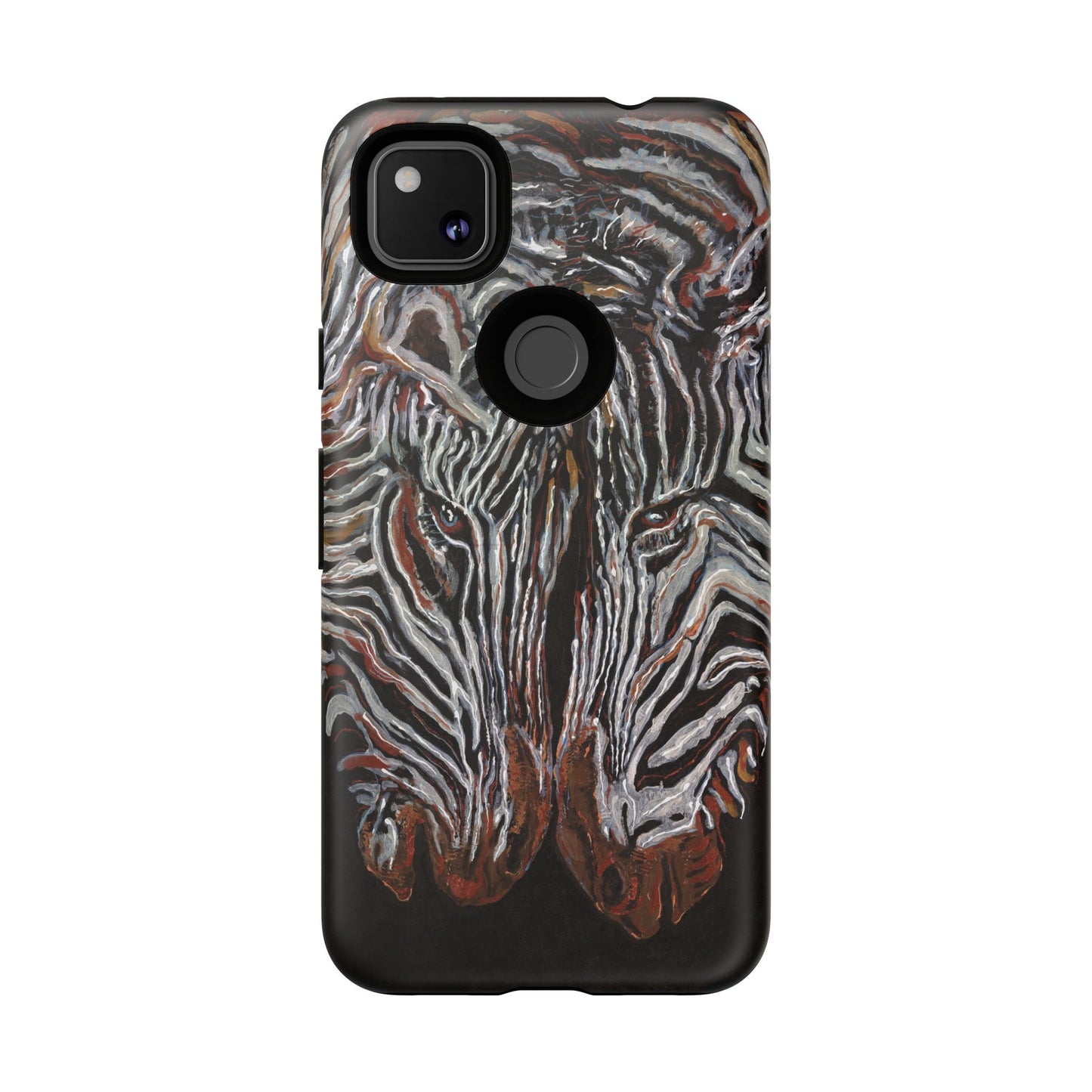 Artistic Zebra Phone Case Twin Zebra Image- Tough Protection for Wildlife Lovers