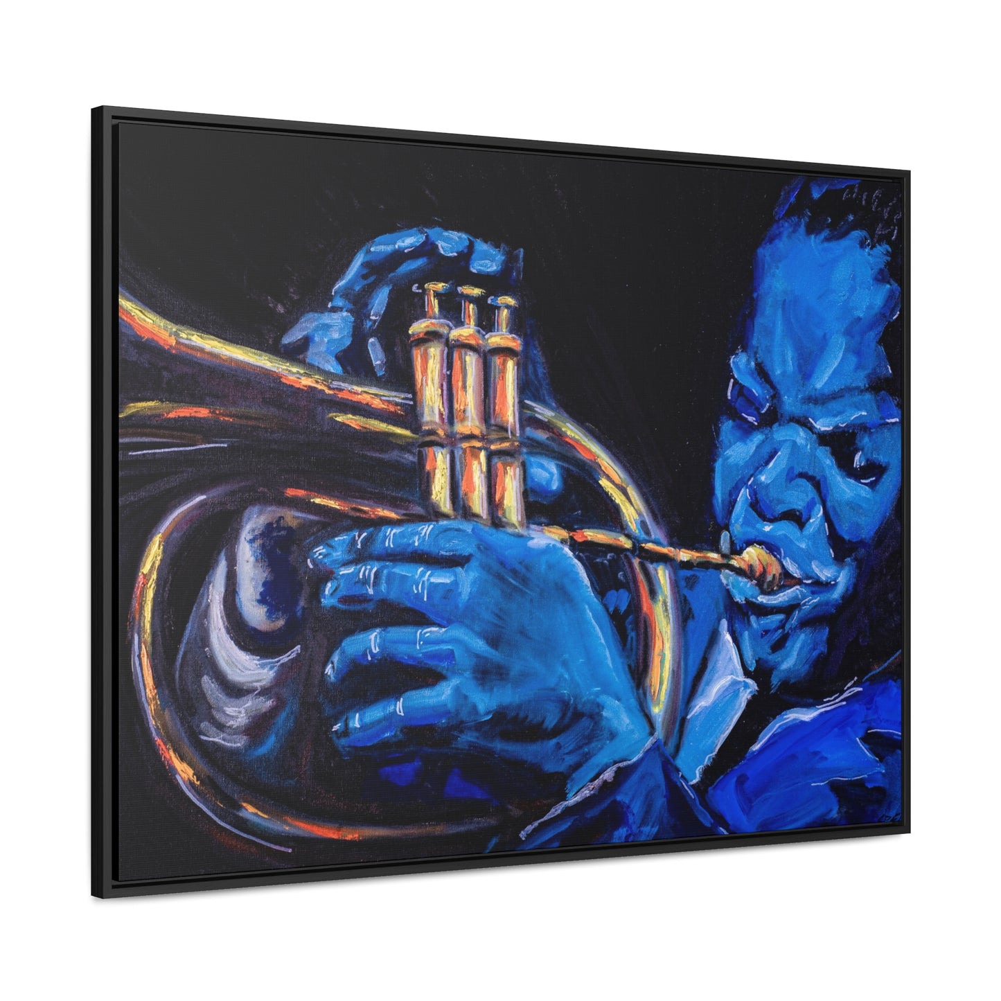The Trumpet Man - Framed Canvas Print