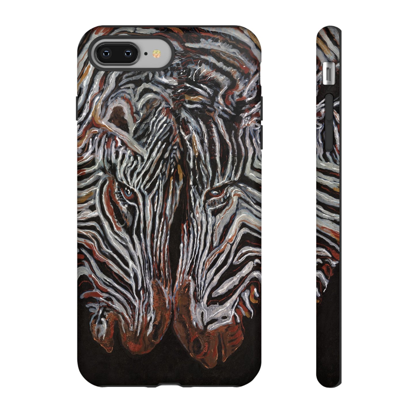 Artistic Zebra Phone Case Twin Zebra Image- Tough Protection for Wildlife Lovers