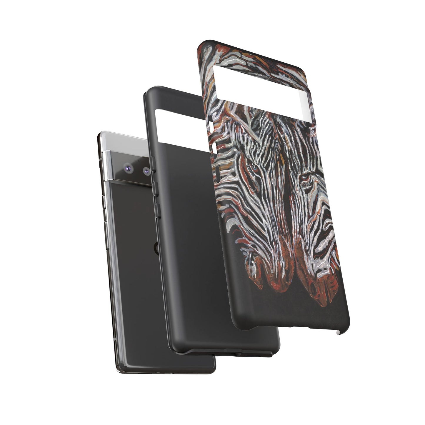 Artistic Zebra Phone Case Twin Zebra Image- Tough Protection for Wildlife Lovers