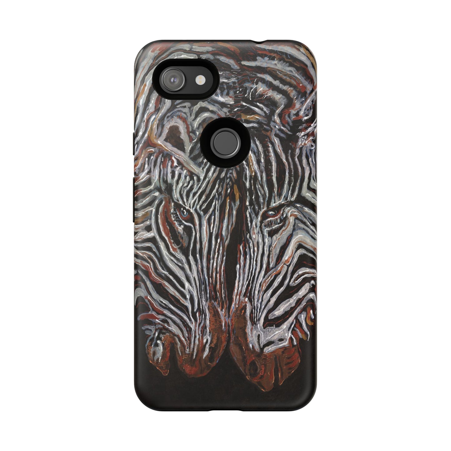 Artistic Zebra Phone Case Twin Zebra Image- Tough Protection for Wildlife Lovers
