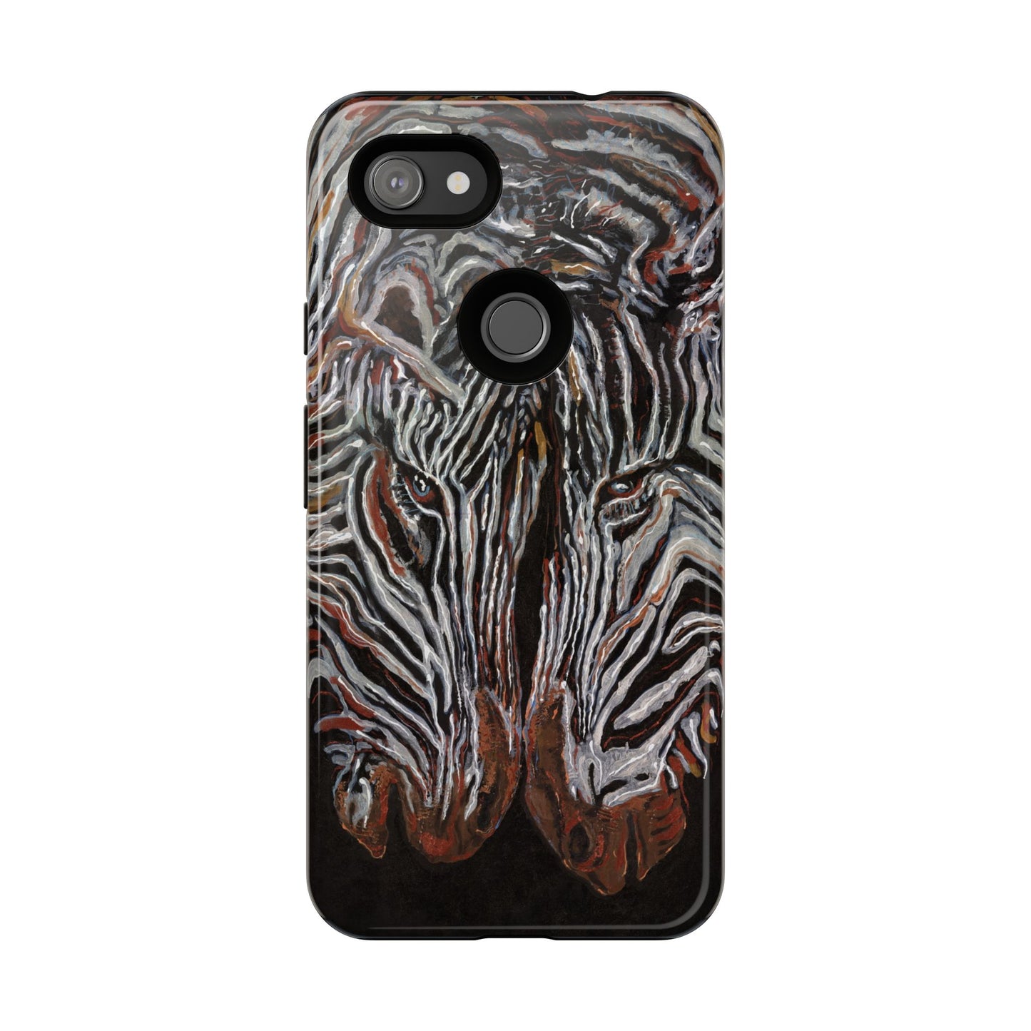 Artistic Zebra Phone Case Twin Zebra Image- Tough Protection for Wildlife Lovers