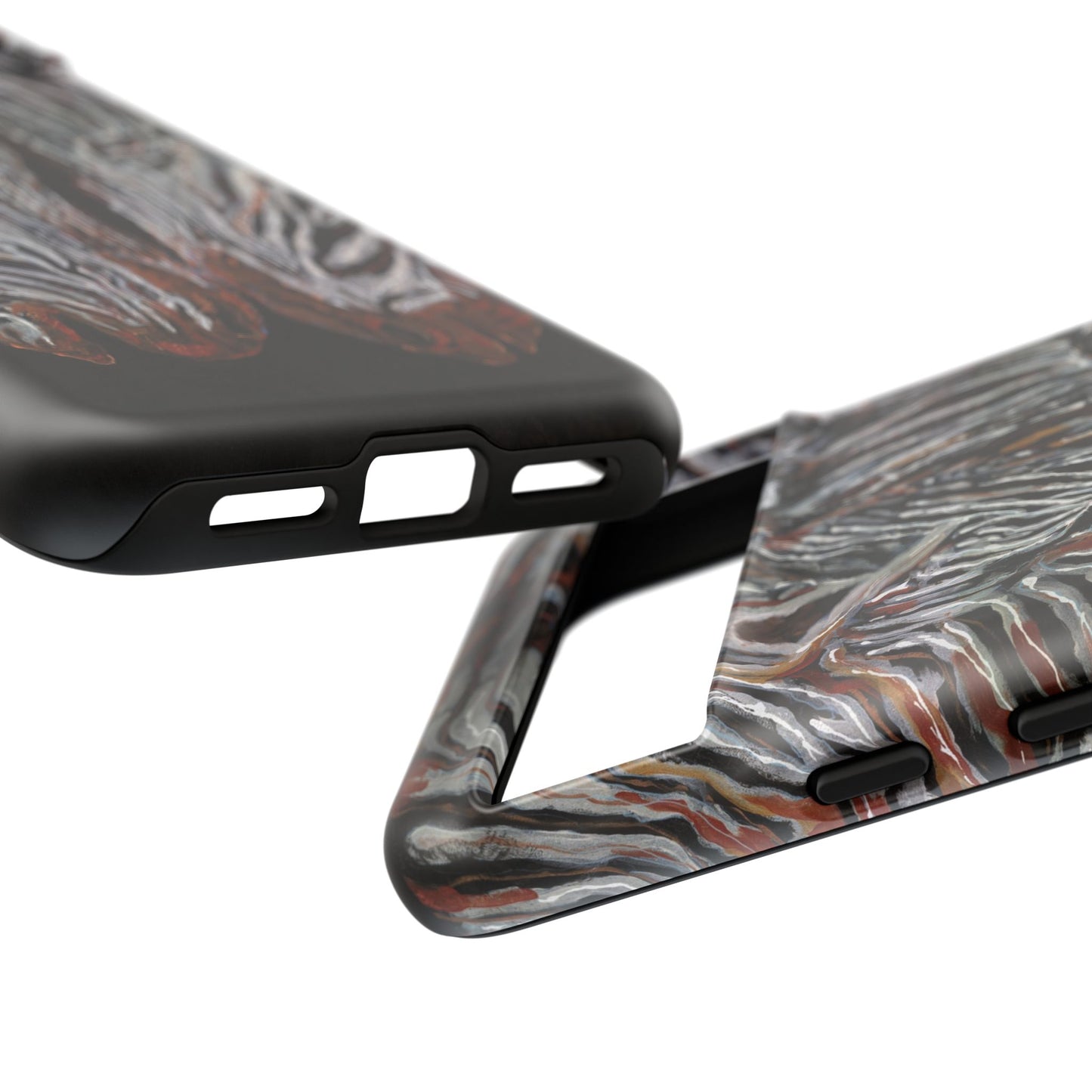 Artistic Zebra Phone Case Twin Zebra Image- Tough Protection for Wildlife Lovers