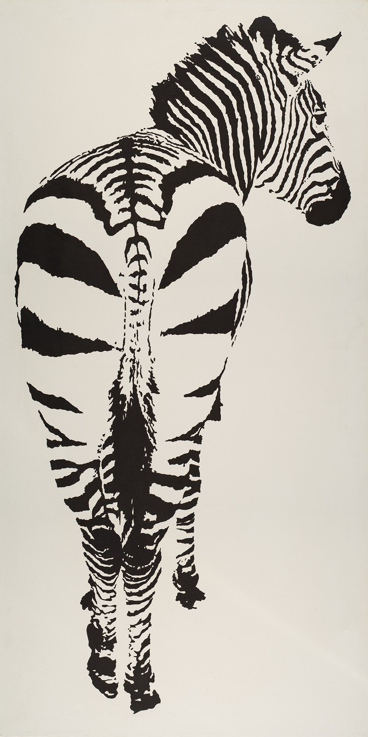 Vintage Zebra Right Side (Chromluxe Metal Print)